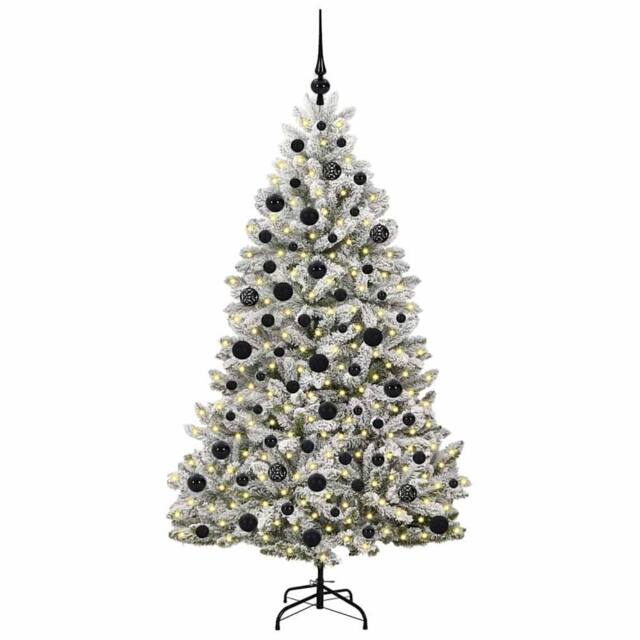 Berkfield Home Elegant Artificial Christmas Tree Green & White 180 cm PVC & Metal - image 1