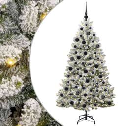 Berkfield Home Elegant Artificial Christmas Tree Green & White 180 cm PVC & Metal - thumbnail 3