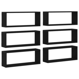 Berkfield Home Wall Shelves 6 pcs Black Oak 60x15x23 cm Engineered Wood - Size: 60 x 15 x 23 cm - thumbnail 6