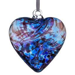 Sienna Glass 8cm Friendship Heart Purple & Blue - thumbnail 4