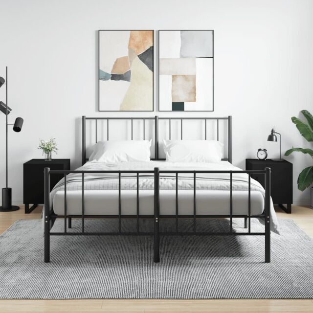 Berkfield Home Bedside Cabinets 2 pcs Black 40x40x50 cm Engineered Wood - Size: 40 x 40 x 50 cm - image 1