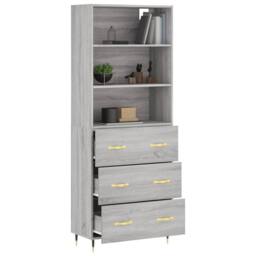 Berkfield Home Highboard Grey Sonoma 69.5x34x180 cm Engineered Wood - thumbnail 3