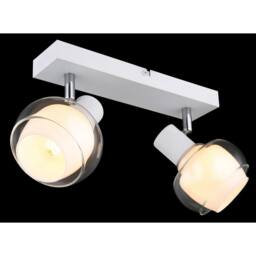 Netlighting Tokki Twin Ceiling Spotlight White Matt Clear Glass Shade 2x E14 - thumbnail 5