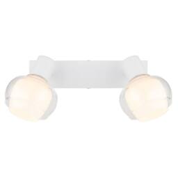 Netlighting Tokki Twin Ceiling Spotlight White Matt Clear Glass Shade 2x E14 - thumbnail 3