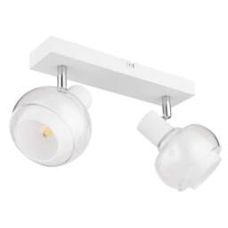 Netlighting Tokki Twin Ceiling Spotlight White Matt Clear Glass Shade 2x E14 - thumbnail 2