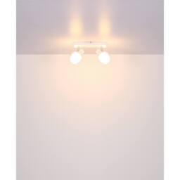 Netlighting Tokki Twin Ceiling Spotlight White Matt Clear Glass Shade 2x E14 - thumbnail 6