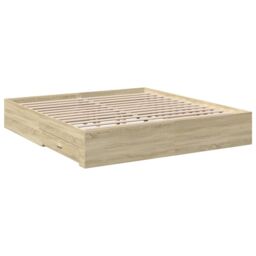 Berkfield Home Bed Frame with Drawers without Mattress Sonoma Oak 180x200 cm Super King in Brown - thumbnail 6