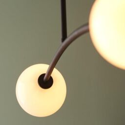 Netlighting 'ROVIGO' Dimmable Indoor Stylish 4 Light Semi Flush Glass Ceiling Lamp in Black - thumbnail 5