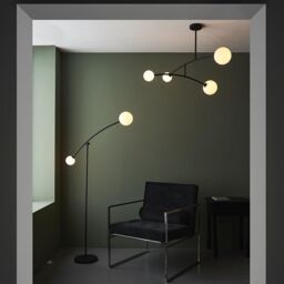 Netlighting 'ROVIGO' Dimmable Indoor Stylish 4 Light Semi Flush Glass Ceiling Lamp in Black - thumbnail 2