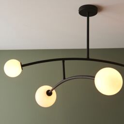 Netlighting 'ROVIGO' Dimmable Indoor Stylish 4 Light Semi Flush Glass Ceiling Lamp in Black - thumbnail 4