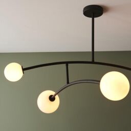 Netlighting 'ROVIGO' Dimmable Indoor Stylish 4 Light Semi Flush Glass Ceiling Lamp in Black - thumbnail 3