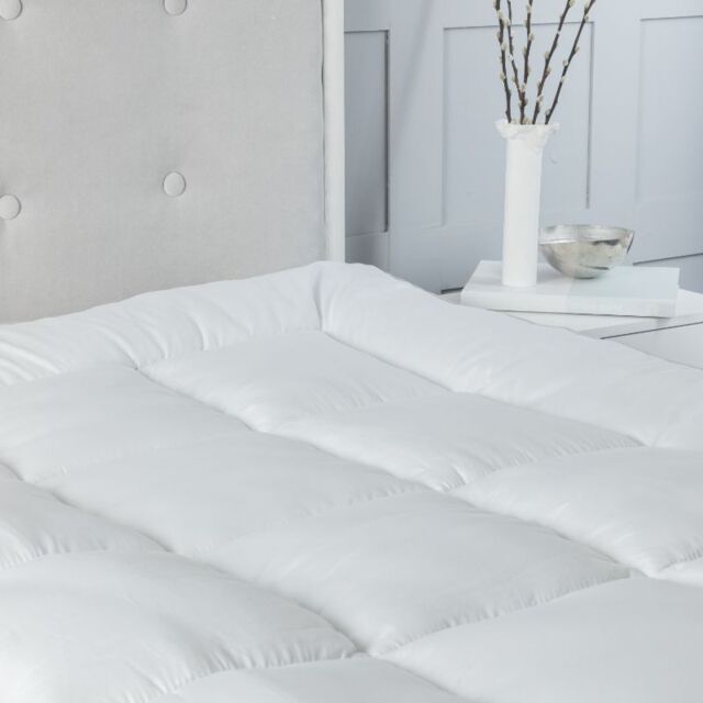 Snug City 10cm Extra Thick Microfibre Soft Touch 4 Inch Mattress Topper in White - Size: Super King - image 1