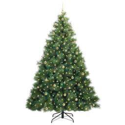 Berkfield Home Artificial Christmas Tree with 300 LEDs Green 240 cm PE & PVC - thumbnail 3