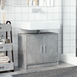 Berkfield Home Sink Cabinet Concrete Grey 63x29x55 cm Engineered Wood - Size: 63 x 29 x 55 cm - thumbnail 3