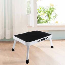 NESTLUNE Heavy Duty Folding Step Stool Steel Wide Non Slip in Black - thumbnail 3