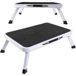 NESTLUNE Heavy Duty Folding Step Stool Steel Wide Non Slip in Black - thumbnail 1