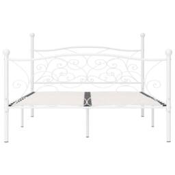 Berkfield Home Bed Frame with Slatted Base White Metal 140x200 cm - thumbnail 3