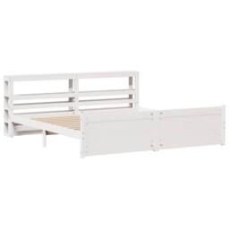 Berkfield Home Bed Frame with Headboard without Mattress White 180x200 cm Super King - thumbnail 3
