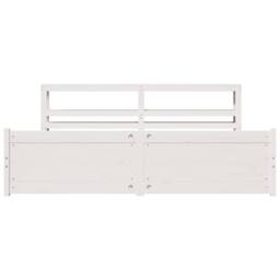 Berkfield Home Bed Frame with Headboard without Mattress White 180x200 cm Super King - thumbnail 4