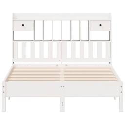 Berkfield Home Decorative Bookcase Bed without Mattress White 135x190 cm Double - thumbnail 4