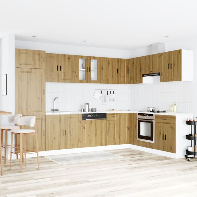"Berkfield Home Sink Base Cabinet ""Porto"" with Sink Artisan Oak 80x46x84, 5 cm Engineered Wood in Brown"