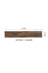 Living and Home 36Pcs PVC Wooden Self-adhesive Laminate Flooring Planks for Home Decor in Brown - thumbnail 3