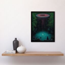 Artery8 Witch Forest Tree Of Life Surreal Fantasy Art Framed Art Print in Green - Size: A4 - thumbnail 4