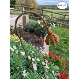 Poppyforge Cowslip Garden Art (Pack of 3) - Steel - W6 x H100 cm in Brown - thumbnail 1