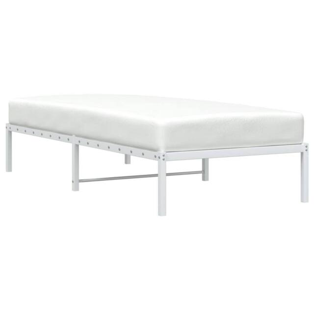 Berkfield Home Metal Bed Frame without Mattress White 90x190cm - Size: 90x190 cm - image 1