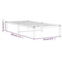 Berkfield Home Metal Bed Frame without Mattress White 90x190cm - Size: 90x190 cm - thumbnail 9