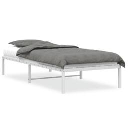 Berkfield Home Metal Bed Frame without Mattress White 90x190cm - Size: 90x190 cm - thumbnail 3