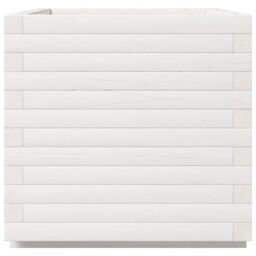 Berkfield Home Garden Planter White 50x50x49.5 cm Solid Wood Pine - thumbnail 6
