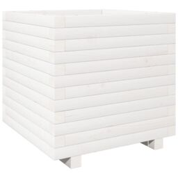 Berkfield Home Garden Planter White 50x50x49.5 cm Solid Wood Pine - thumbnail 2