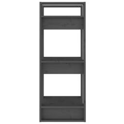 Berkfield Home Book Cabinet/Room Divider Grey 41x35x91 cm Solid Wood Pine - Size: 41 x 35 x 91 cm - thumbnail 4