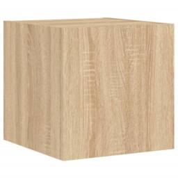 Berkfield Home 4 Piece TV Wall Cabinets with LED Lights Sonoma Oak in Light Tan - thumbnail 8
