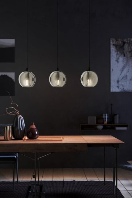 Eglo Ariscani Smoked Black Glass 3-Light Pendant - image 1