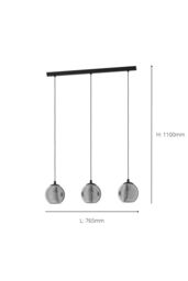 Eglo Ariscani Smoked Black Glass 3-Light Pendant - thumbnail 5