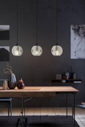 Eglo Ariscani Smoked Black Glass 3-Light Pendant - thumbnail 3