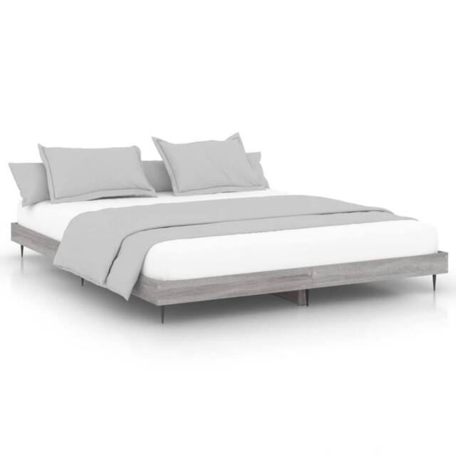 Berkfield Home Bed Frame Grey Sonoma 140x200 cm Engineered Wood - image 1