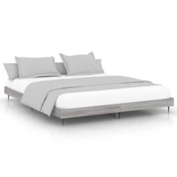 Berkfield Home Bed Frame Grey Sonoma 140x200 cm Engineered Wood - thumbnail 1