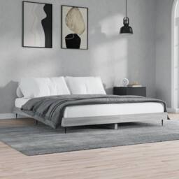 Berkfield Home Bed Frame Grey Sonoma 140x200 cm Engineered Wood - thumbnail 2