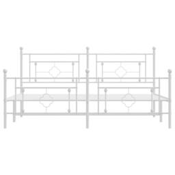 Berkfield Home Metal Bed Frame without Mattress with Footboard White 183x213cm - Size: 183x213 cm - thumbnail 5