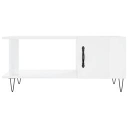 Berkfield Home Coffee Table High Gloss White 90x50x40 cm Engineered Wood - Size: 90 x 50 x 40 cm - thumbnail 5