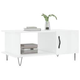 Berkfield Home Coffee Table High Gloss White 90x50x40 cm Engineered Wood - Size: 90 x 50 x 40 cm - thumbnail 3