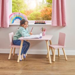 Liberty House Toys Kids Pink Table & Two Chairs Set in Dusty Pink - thumbnail 3