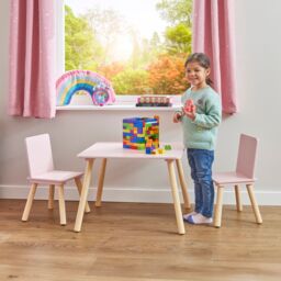 Liberty House Toys Kids Pink Table & Two Chairs Set in Dusty Pink - thumbnail 4