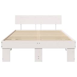 Berkfield Home Bed Frame with Headboard White 120 x 200 cm Solid Pine Wood - thumbnail 5