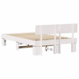 Berkfield Home Bed Frame with Headboard White 120 x 200 cm Solid Pine Wood - thumbnail 7