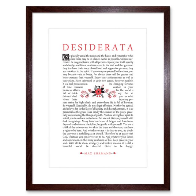 "Artery8 Wall Art Print Desiderata Ehrmann Floral Artwork Framed 9X7 Inch in Brown - Size: W7"" x H9""" - image 1