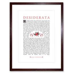 "Artery8 Wall Art Print Desiderata Ehrmann Floral Artwork Framed 9X7 Inch in Brown - Size: W7"" x H9""" - thumbnail 1